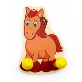 Kleine Garderobe Pferdchen braun