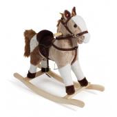 Schaukelpferd braun mit weißen Flecken