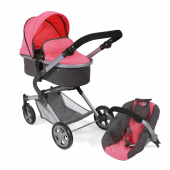 3-in-1 Kombi-Puppenwagen Lia Melange anthrazit-pink
