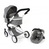 3-in-1 Kombi-Puppenwagen Lia Jeans grey