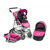 Kombi-Puppenwagen 3 in 1 EMOTION ALL IN Dots Navy-Pink