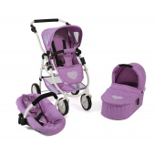 Kombi-Puppenwagen 3 in 1 EMOTION ALL IN Melange Flieder