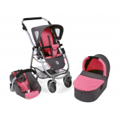 Kombi-Puppenwagen 3 in 1 EMOTION ALL IN Melange anthrazit-pink