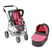 Kombi-Puppenwagen 2 in 1 EMOTION Melange anthrazit-pink