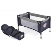 Puppen-Reisebett Melange grau-navy