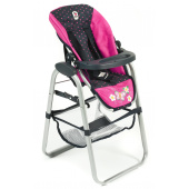 Puppen-Hochstuhl Dots Navy-Pink
