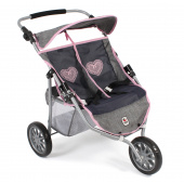 Zwillings-Jogger Melange grau-navy