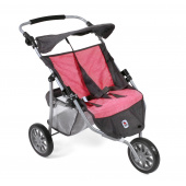 Zwillings-Jogger Melange anthrazit-pink