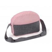 Puppen-Wickeltasche Melange grau-rosa