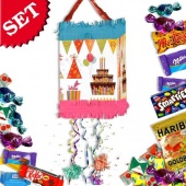 Pinataset Happy Birthday - Zugpinata + Füllung